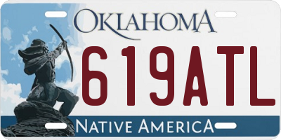 OK license plate 619ATL