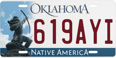OK license plate 619AYI