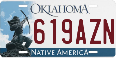 OK license plate 619AZN