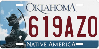 OK license plate 619AZO
