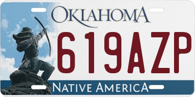 OK license plate 619AZP