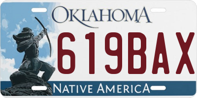 OK license plate 619BAX