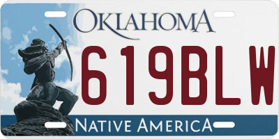 OK license plate 619BLW