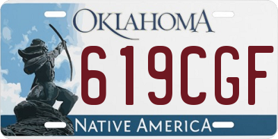 OK license plate 619CGF