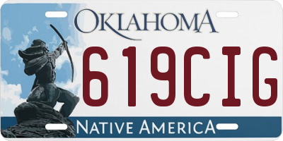 OK license plate 619CIG