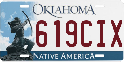 OK license plate 619CIX