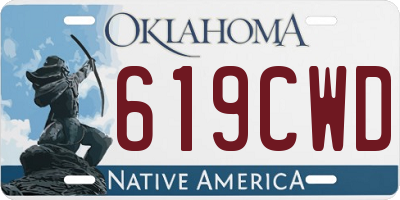 OK license plate 619CWD