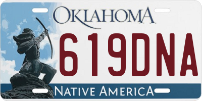 OK license plate 619DNA