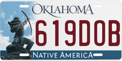 OK license plate 619DOB