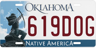 OK license plate 619DOG
