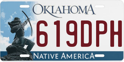 OK license plate 619DPH