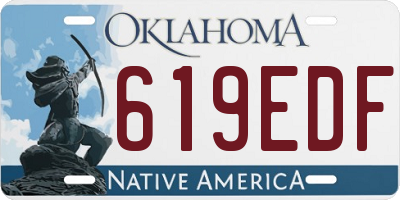 OK license plate 619EDF