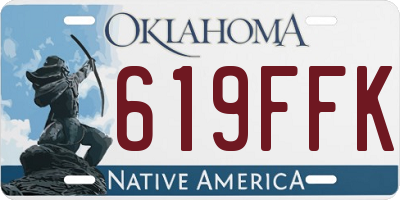 OK license plate 619FFK