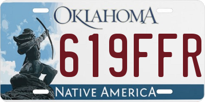 OK license plate 619FFR