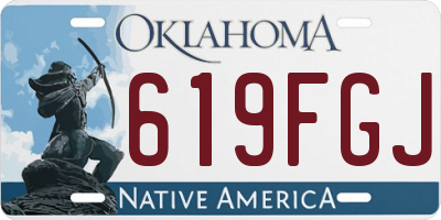 OK license plate 619FGJ