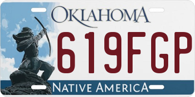 OK license plate 619FGP