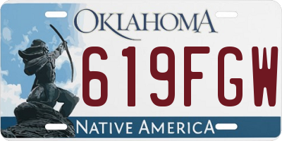 OK license plate 619FGW