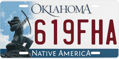 OK license plate 619FHA
