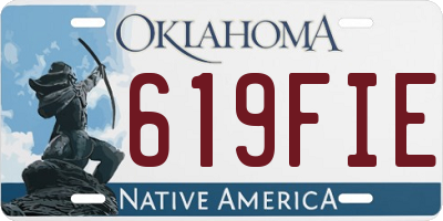 OK license plate 619FIE