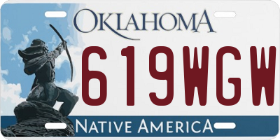 OK license plate 619WGW