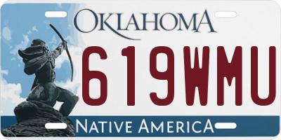 OK license plate 619WMU