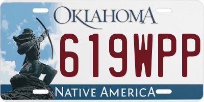 OK license plate 619WPP
