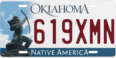 OK license plate 619XMN