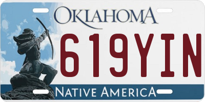 OK license plate 619YIN