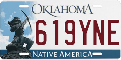 OK license plate 619YNE