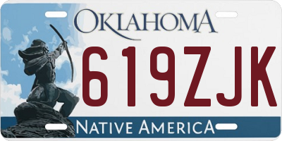 OK license plate 619ZJK