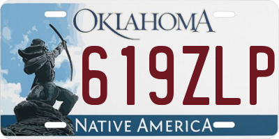 OK license plate 619ZLP