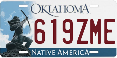 OK license plate 619ZME