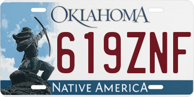OK license plate 619ZNF