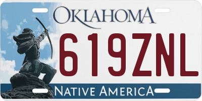 OK license plate 619ZNL