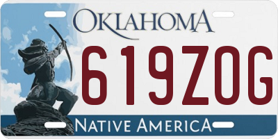 OK license plate 619ZOG