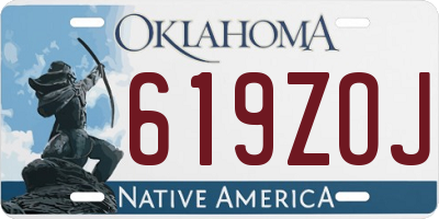 OK license plate 619ZOJ