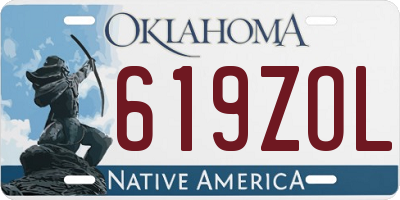 OK license plate 619ZOL