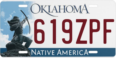 OK license plate 619ZPF