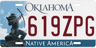 OK license plate 619ZPG