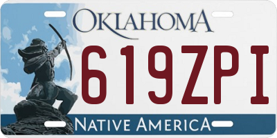 OK license plate 619ZPI