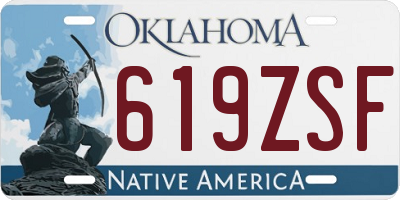 OK license plate 619ZSF