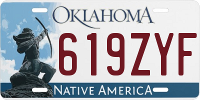OK license plate 619ZYF