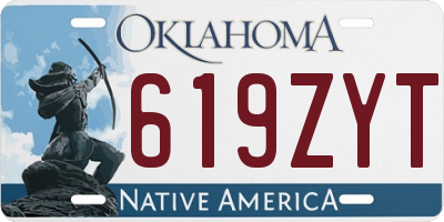 OK license plate 619ZYT