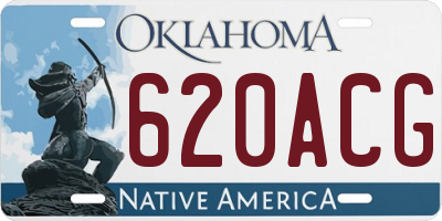 OK license plate 620ACG