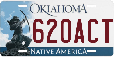 OK license plate 620ACT