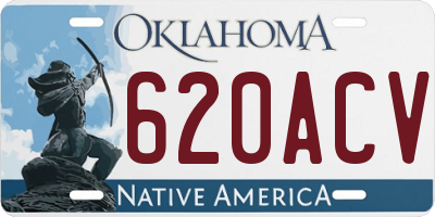 OK license plate 620ACV
