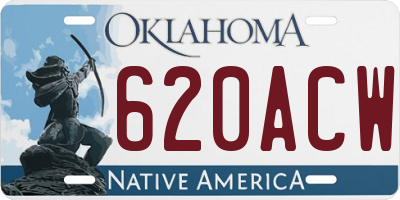 OK license plate 620ACW