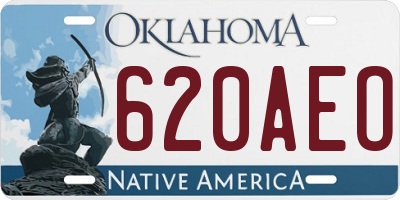 OK license plate 620AEO