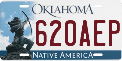 OK license plate 620AEP