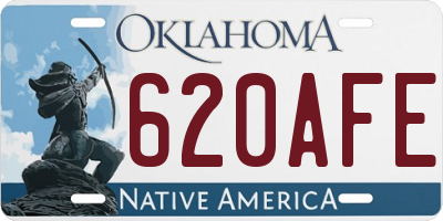 OK license plate 620AFE